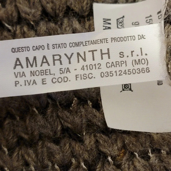 AMARYNTH Women's Alpaca Wool Italian Crocheted Lace Trim Cardigan Size Large - Picture 9 of 13